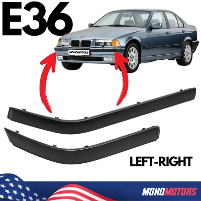 Tiras de parachoques delantero para BMW E36 1990-1994 parachoques delantero moldura moldura par l + r Foto 1 de 4