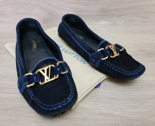 LOUIS VUITTON TRAINER Autentici mocassini slip on Oxford blu reale Louis Vuitton taglia 35 5