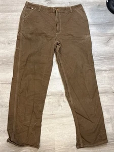 Pantalones Carpintero Carhartt Pato Lavado Trabajo Pelele Hombres 40x36 Cat 2 70E 2112 - Imagen 1 de 7