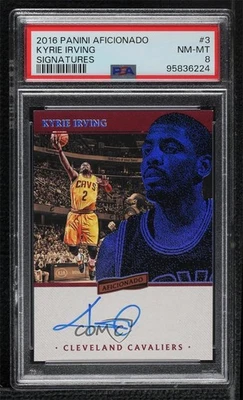 2016-17 Panini Aficionado Signatures /125 Kyrie Irving #3 PSA 8 Auto - Image 1 of 2