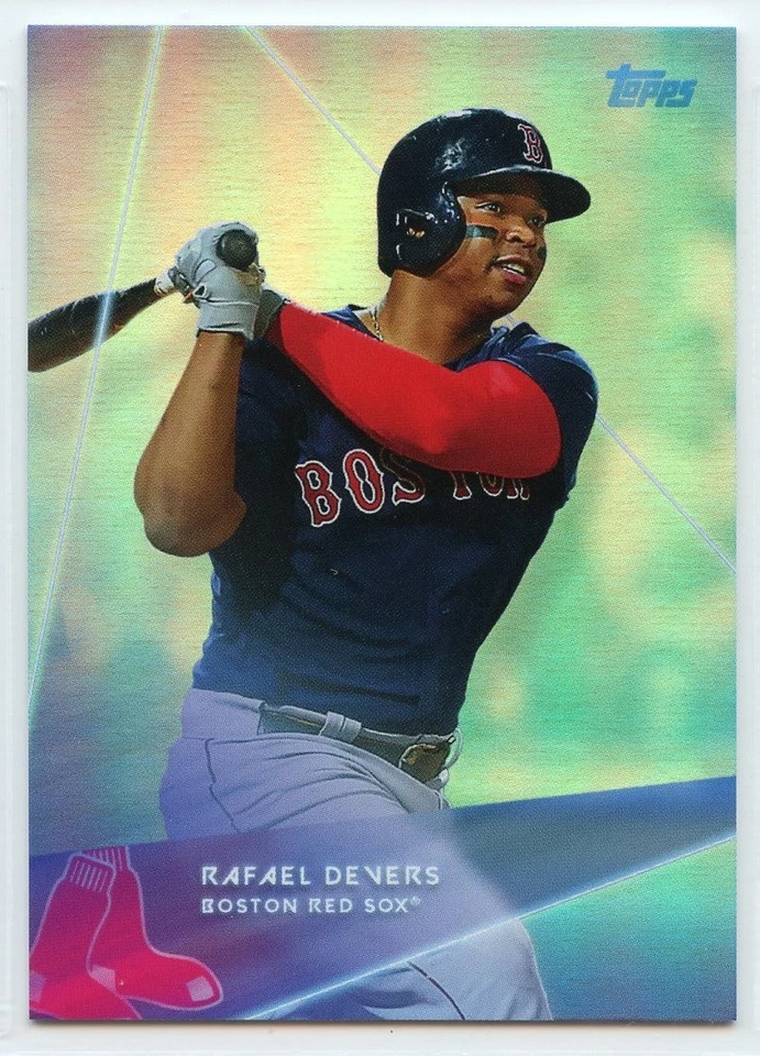 2020 Topps X Steve Aoki Rainbow Foilboard - #10 - Rafael Devers - Red Sox - Image 1 of 1