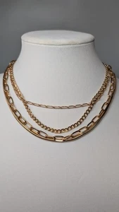 Lote de 2 collares múltiples hebras doradas y plateadas de lujo de Zara - Imagen 1 de 14