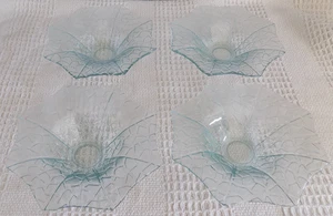 4 X Piatti Ciotole Vetro Acqua Luce Art Decò Vintage - Foto 1 di 3