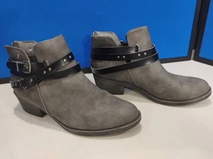 Jellypop Ankle Boots Women's Grey With Black Straps Very Clean Size 8M - Picture 1 of 13