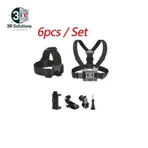 Kit 6 pezzi action cam fascia testa toracica supporto regolabile GoPro Osmo - Zdjęcie 1 z 13