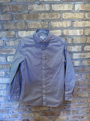 Banana republic men’s slim fit M 15-15 1/2 long sleeve striped navy and white  - Image 1 of 4