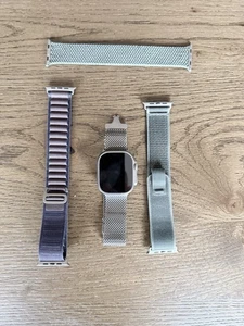 Apple Watch Ultra 2 Milanaise Loop Titan Natural 49mm - Bild 1 von 11