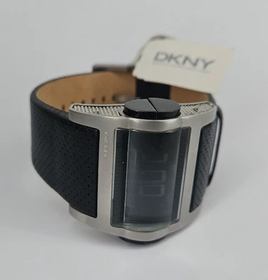 DKNY NY1356 Digital Bubble Window Watch Black Bracelet 5 ATM 5M Dive Diver Tags - Image 1 of 4