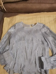 Seidige Extravagante Bluse  In Meeres lau Gr 40 - Bild 1 von 11