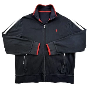 Polo Ralph Lauren Interlock Trainingsjacke Herren XL schwarz weiß gestreift Full Zip - Bild 1 von 10
