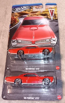 Pontiac GTO CHASE 2025 Hot Wheels Silver Series '66 base metálica roja lote de 2 difíciles de encontrar Foto 1 de 4