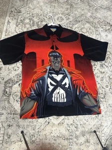 Vintage Changes Marvel Comics The Punisher Button Up Shirt Sz L Anti Hero - Picture 1 of 6
