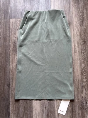 Falda midi de tiro alto Lululemon Softstreme, GRIS - gris eucalipto, nueva con etiquetas, talla 6 Foto 1 de 4