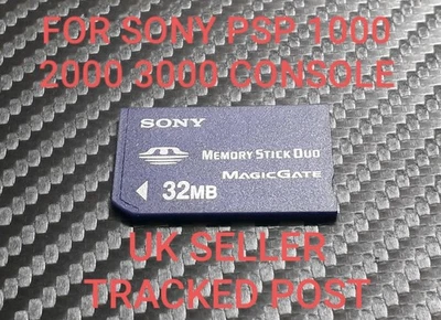 32MB PSP Memory Card Stick Pro Duo - For SONY PSP + CyberShot Camera - Image 1 of 2