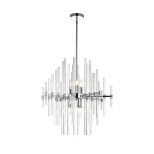 Sienna 23 inch crystal rod pendant in chrome - Picture 1 of 6