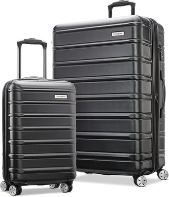 Samsonite Omni 2 Hardside Expandible Equipaje Spinner 2 Piezas 19" 28" Negro Foto 1 de 4