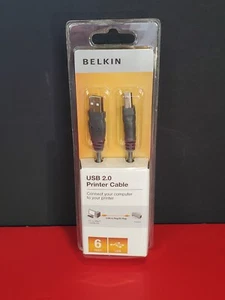 Belkin USB 2.0 Printer Cable NEW 6 Feet Connect Computer To Printer - Picture 1 of 4