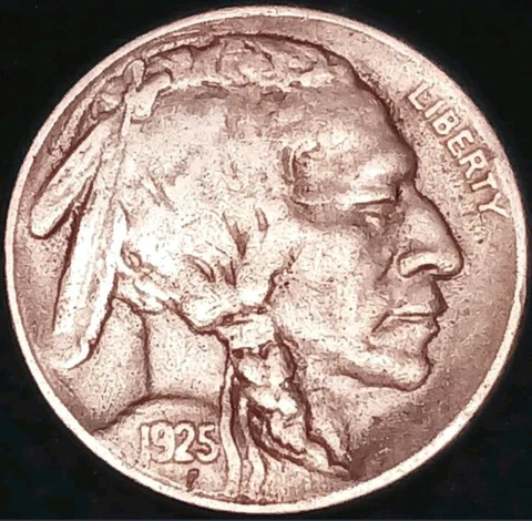 1925-S San Francisco Mint "2 Feather" FS-401 Buffalo Nickel~Full Horn~AU Cover