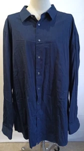 Apt 9 Mens Long Sleeve Button Down Shirt 3xLT Blue Black Pin Stripe - Picture 1 of 18