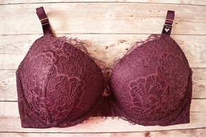 Victoria's Secret 32DD *DREAM ANGELS* SUJETADOR PUSH-UP *Encaje violeta oscuro* - Imagen 1 de 8