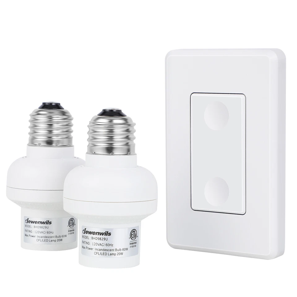 DEWENWILS Wireless Remote Light Bulb Socket Remote Control Light Wall Switch