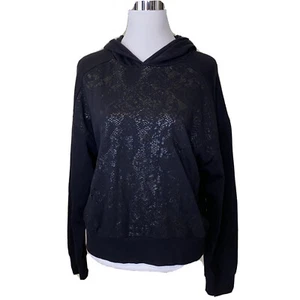 Sudadera con capucha Socialite para mujer pequeña negra estampada de serpiente mangas largas yoga - Imagen 1 de 5
