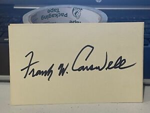 Frank Carswell Signed Autograph 3x5 Index Card 1953 Detroit Tigers TOUGH D.'98
