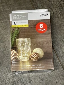 Feit Electric 6 Pack LED FAIRY LIGHTS with on/off switch-6ft each-warm white - Picture 1 of 2