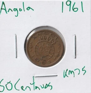 Moneda Angola (Portugués) 50 Centavos 1961 KM75 - Imagen 1 de 4