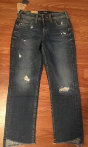 Damenjeans Avery Straight Crop Silber Größe 26 x 25 Neu! - Bild 1 von 9