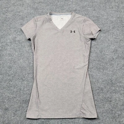 Under Armour Shirt Women Medium Gray Athletic Compression Heatgear Active Tee - Image 1 of 4