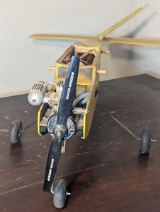 Wooden Antique Airplane Kit Model Vintage Engine  Wheels Plane FOR DISPLAY ONLY! - Picture 1 of 7