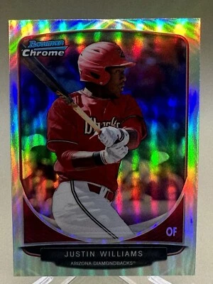 JUSTIN WILLIAMS 2013 Bowman Draft Chrome REFRACTOR #BDPP94 - NM/MT - Arizona - Image 1 of 2