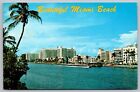 Miami Beach Florida Scenic Motels Downtown City Skyline Chrome Postcard