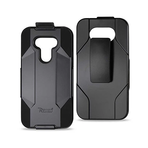 Capa combo suporte coldre resistente à prova de choque preta para LG G5 híbrida - Imagem 1 de 4