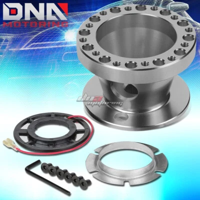 PARA MAZDA/MIATA/RX-7/RX-8/626 PLATEADO COMPLETO ALUMINIO VOLANTE CUBO ADAPTADOR Foto 1 de 4