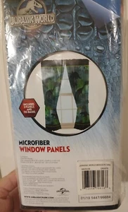 Jurassic World Microfiber Window 2 Panel Curtains With Tie Backs - Picture 1 of 2