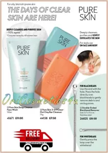 Oriflame Blackhead Remover & Pure Skin Face Wash & Clear Out Bar Cleanser - Picture 1 of 17