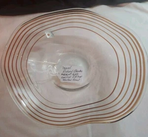 MCM / VTG Signed Limited Ed. Richard Blenko Art Glass Blown Freeform Swirl Bowl - Picture 1 of 7