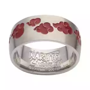 Akatsuki Logo (Naruto Shippuden) Stainless Steel Signet Ring - Picture 1 of 4