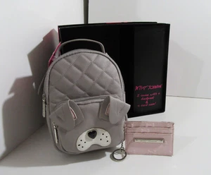 Betsey Johnson Mini Dog Backpack & Key Fob Card Case Wallet Set NWT - Picture 1 of 8