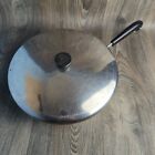 Revere Ware 12" Copper Bottom Skillet Frying Pan Stainless Steel Lid Clinton USA