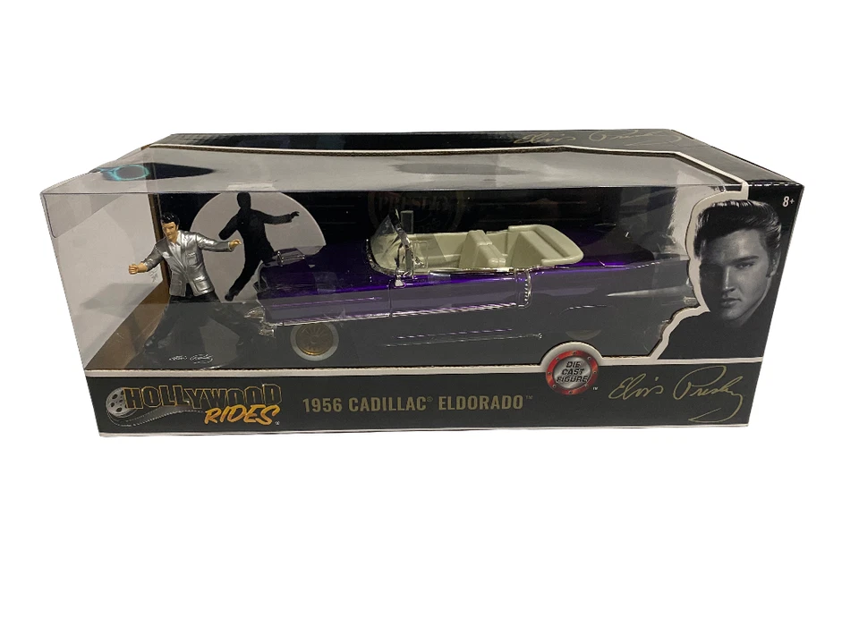 ELVIS  PRESLEY & 1956  CADILLAC  ELDORADO / Jada 1:24  HOLLYWOOD  RIDES - Immagine 1 di 3