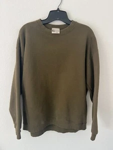 VTG Cheetah Mens Large Made in USA Olive Green Sweatshirt - Picture 1 of 3