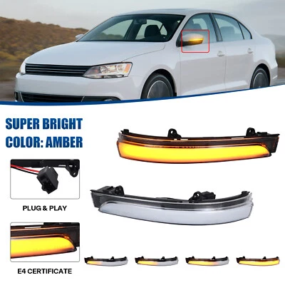 2x Dynamic LED Side Mirror Turn Signal Light For VW Golf 4 5 UP Passat B7 Vento - Изображение 1 из 4