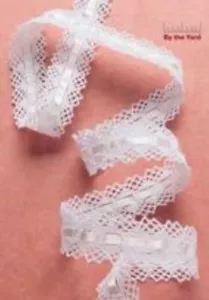 Simplicity ~ Lace Trim ~ 1 1/8" RIBBON CLUNY LACE WHITE ~ per Yard - Picture 1 of 1