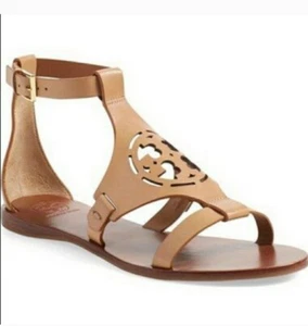 Tory Burch Zoey Flat Sandal Tan Size 7.5 - Picture 1 of 9