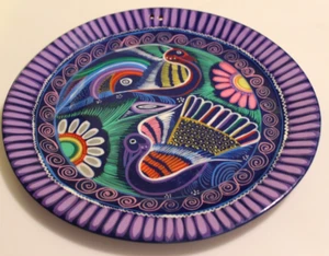 Vintage Mexican Talavera Art Pottery 10 1/4" Wall Art Plate Hand Painted - Picture 1 of 6