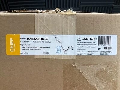 Chief Kontour Double Monitor Desk Mount K1D220S-G ✅❤️️✅❤️️ BRAND NEW! - Image 1 of 4