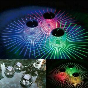 Solar LED Floating Lights Garden Pond Pool Rotating Color Change Outdoor Lamp
